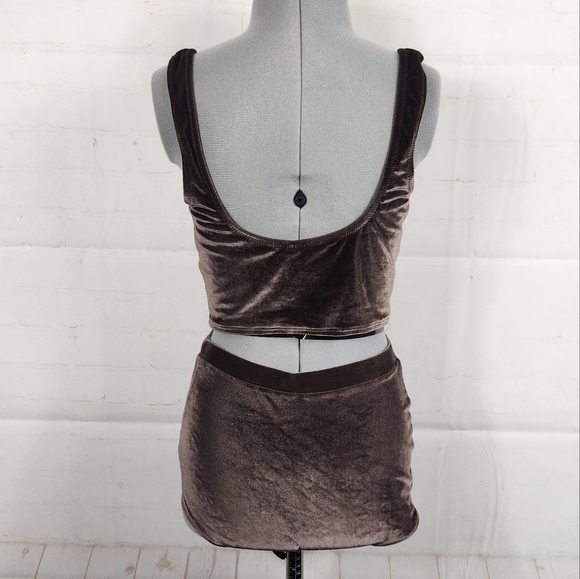 Solid & Striped Velvet High-Waisted Bikini Set in Chocolate Brown XS/Small - Picture 5 of 10